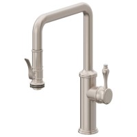 Squared Quad Spout, Pull-down Spray, Squeeze Handle Trigger, Tear Drop Lever Handle