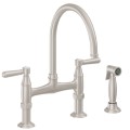 3 Hole Bringe Faucet with Side Spray