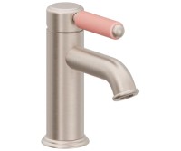 Pink Porcelain Handle, Top Handle Low Single Hole Faucet