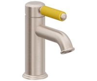 Yellow Porcelain Handle, Top Handle Low Single Hole Faucet