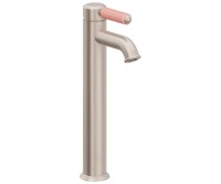 Pink Porcelain Handle, Top Handle, Tall Single Hole Faucet