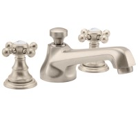 Metal Lever Handles, Transitional Widespread Faucet, Cross Handle
