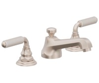 White Porcelain Handles, Transitional Widespread Faucet