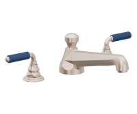Blue Porcelain Handles, Transitional Roman Tub Filler