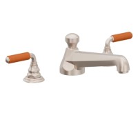 Orange Porcelain Handles, Transitional Roman Tub Filler