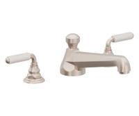 White Porcelain Handles, Transitional Roman Tub Filler