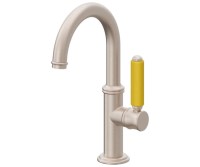 Yellow Porcelain Handle, Low Single Hole Faucet