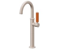 Orange Porcelain Handle, Tall Single Hole Faucet