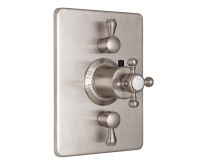 Rectangle Back Plate, Double Diverter/Stop, Cross Handle