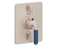 Rectangle Back Plate, Double Diverter/Stop, Color Lever Handle