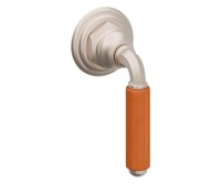 Orange Porcelain Handle, Top Handle, Tall Single Hole Faucet