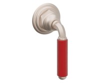 Red Metal Lever Handles, Top Handle, Tall Single Hole Faucet
