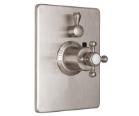 Rectangle Back Plate, Single Diverter/Stop, Cross Handle