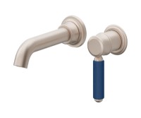 Blue Porcelain Handle, Single Handle Wall Faucet