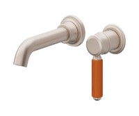 Orange Porcelain Handle, Single Handle Wall Faucet