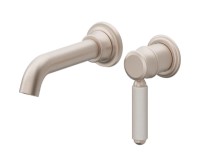 White Porcelain Handle, Single Handle Wall Faucet