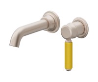 Yellow Porcelain Handle, Single Handle Wall Faucet