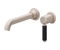 Black Metal Lever Handle, Single Handle, Long Spout Wall Faucet