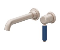 Blue Porcelain Handle, Single Handle, Long Spout Wall Faucet