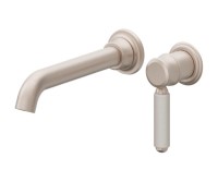 White Porcelain Handle, Single Handle, Long Spout Wall Faucet