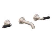 Black Metal Lever Handles Wall Faucet
