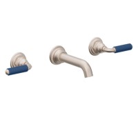 Blue Porcelain Handles Wall Faucet