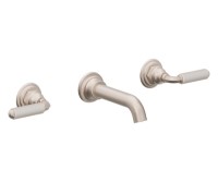 White Porcelain Handles Wall Faucet