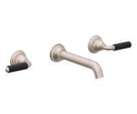 Black Metal Lever Handles Wall Faucet, Long Spout