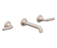 Metal Lever Handles Wall Faucet, Long Spout