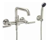 Quad Wall Faucet, Knurl Lever Handle