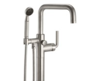 Arch Spout Single Hole Freestanding Tub Filler with Handshower