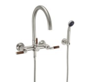 Arching Wall Faucet, Teak Lever Handle