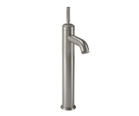 Tall single hole faucet with textured lever handle