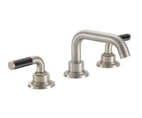 Black Carbon Fiber Handles, Widespread Faucet with Bent Tubular Spout