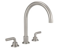 Tall Curving  Tubular Spout, Smooth Lever Handles