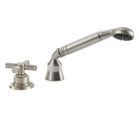 Deck Mount Hand Shower with Knurl Cross Handle