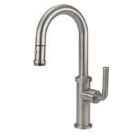 Curving Spout, Pull-down Spray, Knurl Handle