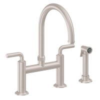 Smooth Handle, Bridge Faucet, Arch Spout, Side Spray