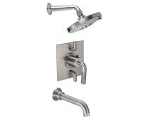 Multi-Function Shower Head, Shower Arm, Tub Spout, 2 Volume Control - Descanso Knurl Lever