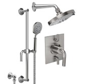 Multi-Function Shower Head, Shower Arm, Hand Shower on a Slide Bar, Flat Back Plate