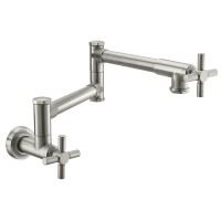 Contemporary Swivel Pot Filler with Two Industrial Handles