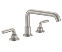 Tub Faucet with Squared Tubular Spout, Smooth Lever Handles