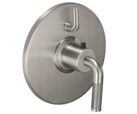 Round Trim Plate, Knurl Lever Handle, 1 Smaller Control