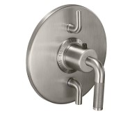 Round Trim Plate, Knurl Lever Handle, 2 Smaller Controls