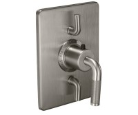 Rectangle Trim Plate, Knurl Lever Handle, 2 Smaller Controls