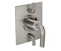 Square Trim Plate, Knurl Lever Handle, 2 Smaller Controls