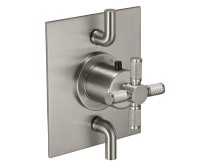 Square Trim Plate, Knurl Cross Handle, 2 Smaller Controls