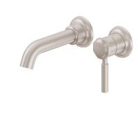 Wall sink faucet with single smooth lever handle