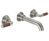 Wall Sink Faucet, Short Spout, Teak Lever