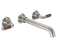 Wall Sink Faucet, Long Spout, Teak Lever